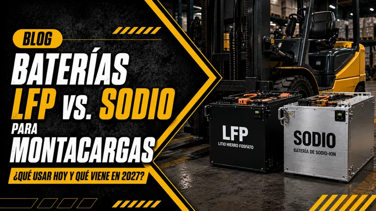 Comparativa de baterías de plomo-ácido, litio hierro fosfato (LFP) y sodio-ion para montacargas