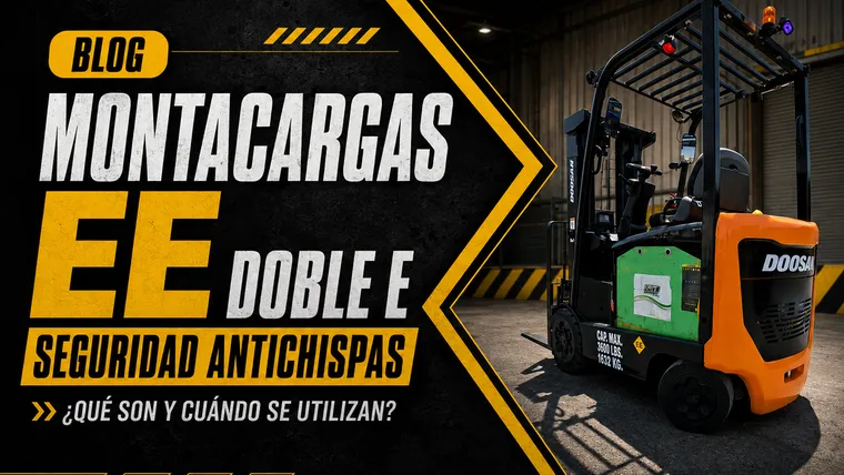 Montacargas eléctrico Doosan clasificación EE antichispas en planta industrial